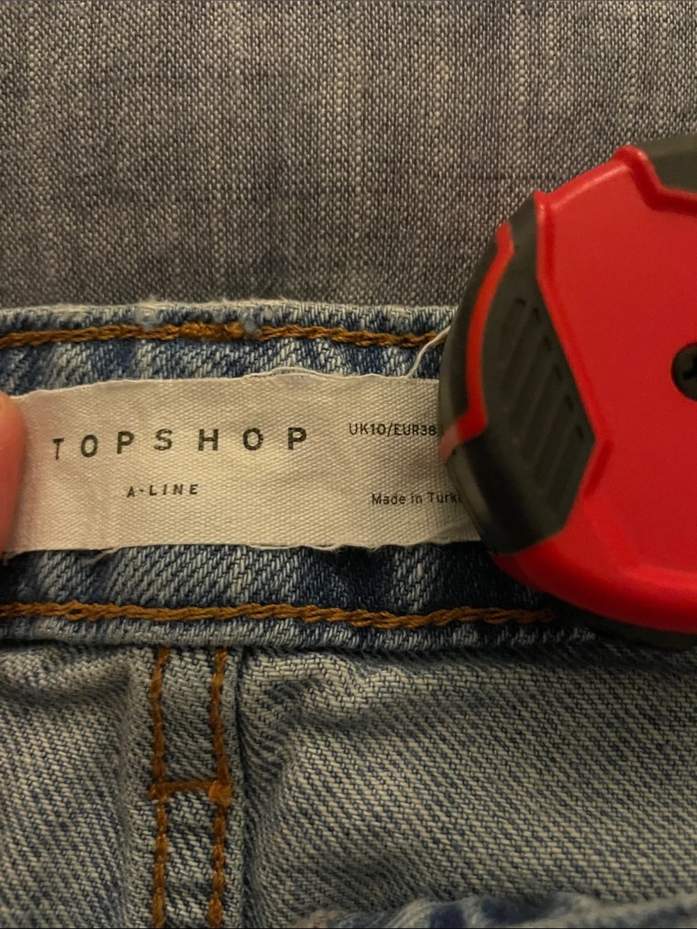 Topshop Light Blue Distressed Denim Cutoff Shorts
